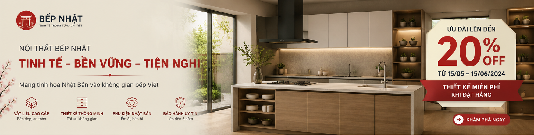 Không gian bếp sau chương trình sale Hometech
